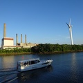 Ferry & view of Mystic Station power plant