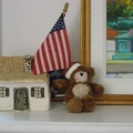 Patriotic house & teddy bear