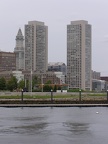 View of Harbor Towers and Custom House Tower from Fan Pier