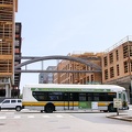 Shuttle bus in front of Jefferson at Malden Center construction site