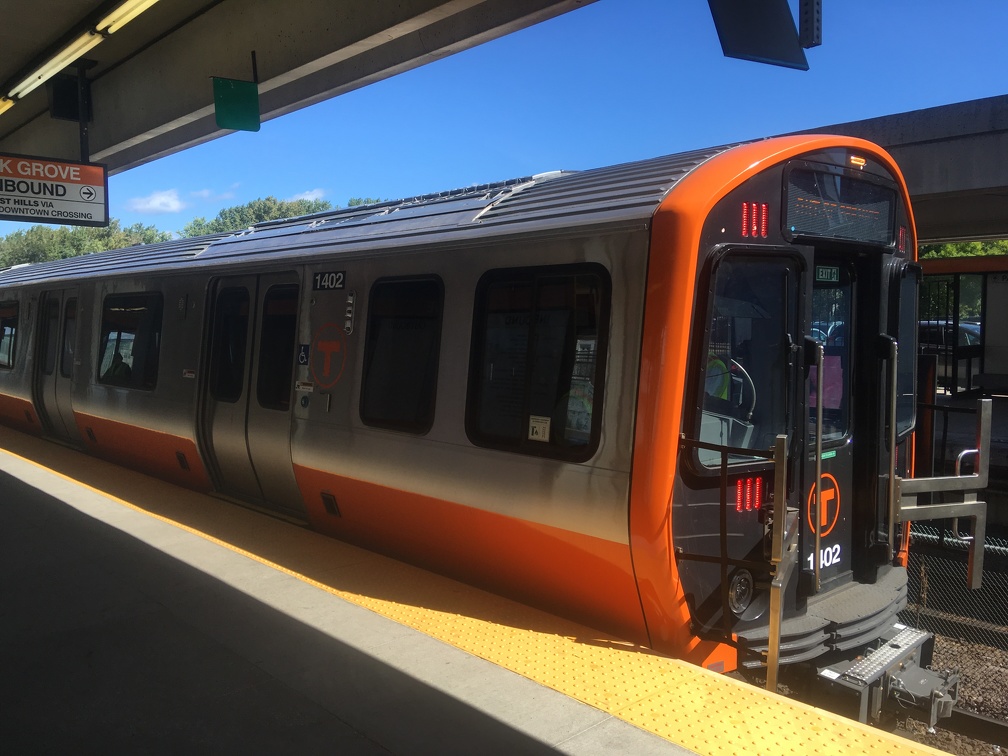 New Orange Line train at Oak Grove