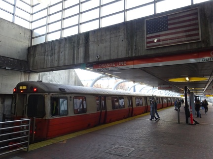 Orange Line train at Mass Ave