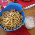 Pasta w/ beans, mushrooms, and veal