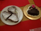 Heart-shaped brownies & cake