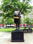 John Singleton Copley statue with Bruins jersey