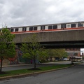 Orange Line train leaving Malden Center