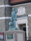 Christopher Columbus statue at St. Anthony's Church, Revere