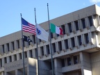 Flags at City Hall Plaza
