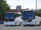 Buses taking a break in the Super 88 parking lot