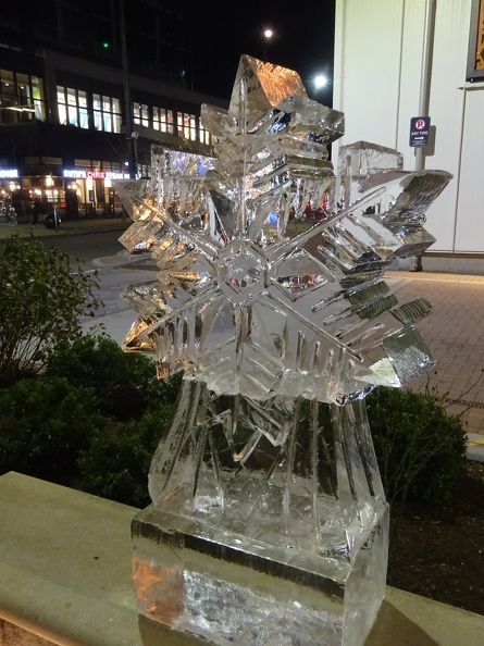 Snowflake ice sculpture