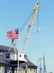 Flag and crane