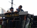 Brad Marchand (hidden from view) and Steven Kampfer