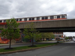 Orange Line train leaving Malden Center