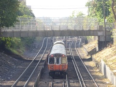 Orange Line train departing Malden Center