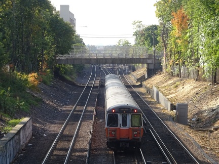 Orange Line train departing Malden Center