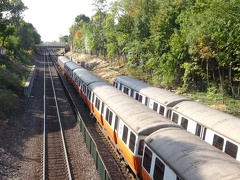 Orange Line trains near Malden Center