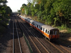 Orange Line train departing Malden Center