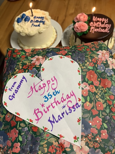 Birthday present and cakes