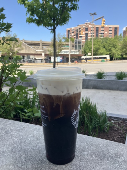 Starbucks cold brew at Malden T station